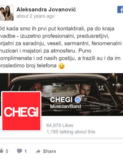 Chegi bend za svadbe PREPORUKA