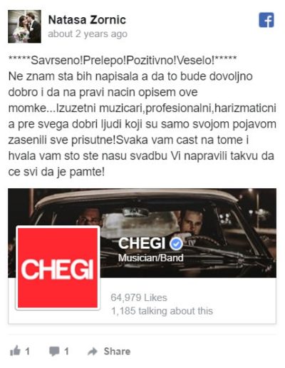Chegi bend za svadbe PREPORUKA