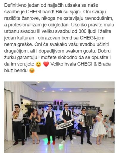 Chegi bend za svadbe PREPORUKA
