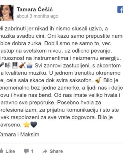 Chegi bend za svadbe PREPORUKA