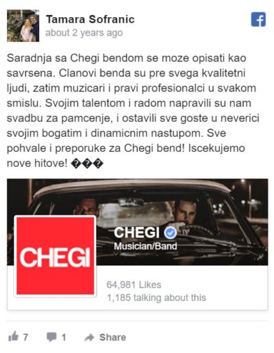 Chegi bend za svadbe PREPORUKA