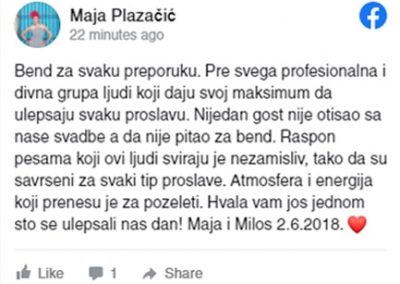 Maja - Bendovi za svadbe preporuke