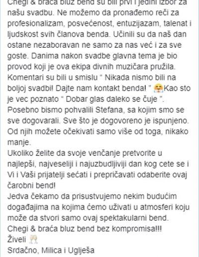 Milica - Bendovi za svadbe preporuke