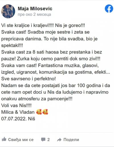 Maja Milosevic - Bendovi za svadbe preporuke