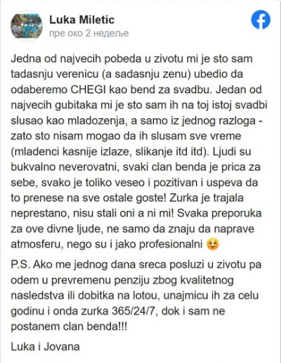 Luka Miletic - Bendovi za svadbe preporuke