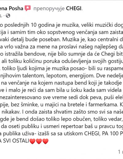 Irena Posha - Bendovi za svadbe preporuke